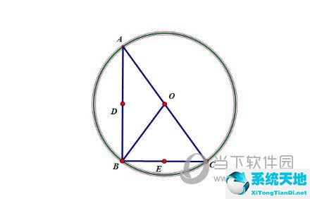 几何画板如何绘制点轨迹(直角三角形的外接圆)