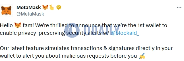 MetaMask上线隐私保护安全警报功能，通过模拟交易和签名提醒恶意请求