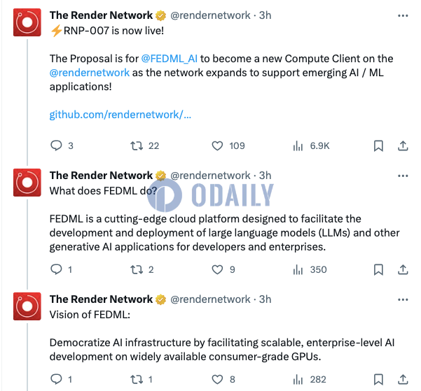 Render Network新提案建议集成FEDML GPU市场