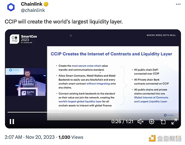 Chainlink：CCIP将创建全球最大的流动性层