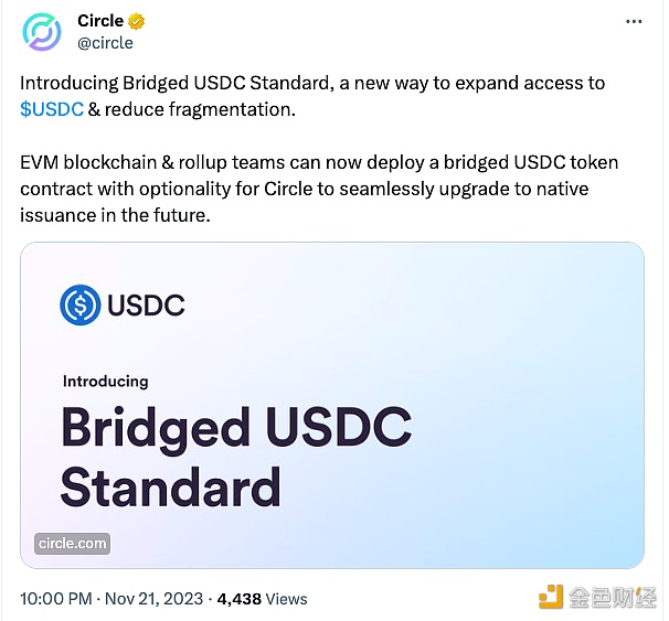 Circle宣布推出桥接USDC标准