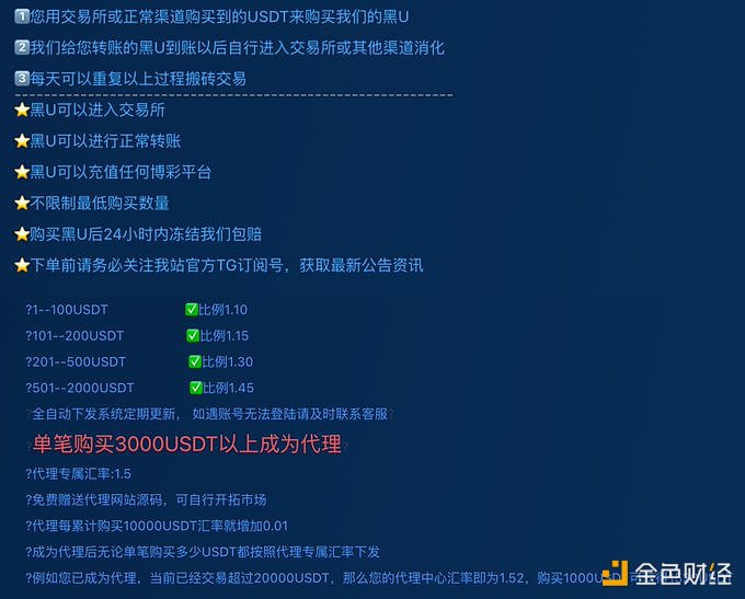 Bitrace：黑U套利欺诈是一类声称自己折价出售黑U，以骗取他人USDT的欺诈活动