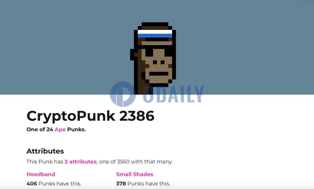 CryptoPunk #2386获900枚ETH最新出价，约合226万美元